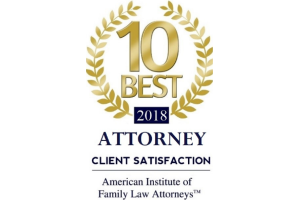 10 Best - 2018 - Attorney client Satisfaction - Americas Institute of Family Law Attorneys - Badge
